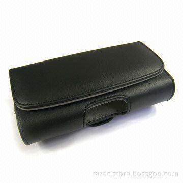 High-end Genuine Leather Mobile Phone Case with Magnetic Fastener, Fine Workmanship in Sewing